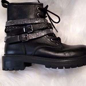 🖤 Steve Madden Rhinestone Combat Boots 🖤
